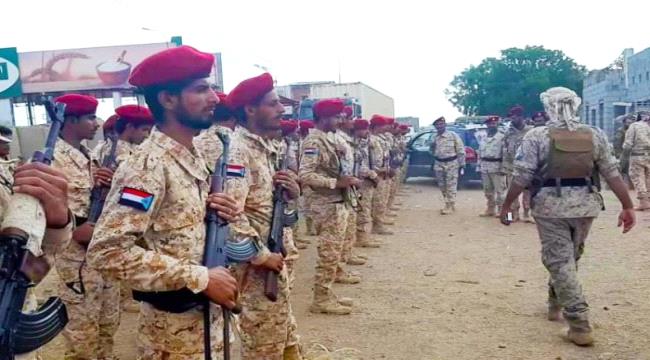 بتوجيهات من قيادة التحالف.. تكليف الحزام الامني بلحج تأمين نقطة الرباط