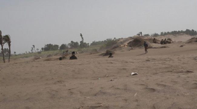 قصف جديد من المليشيات #الحـوثية على مواقع ألوية العمالقة بالجبلية