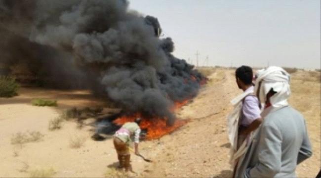 مجهولون يفجرون انبوب النفط الخام في #شبـوة