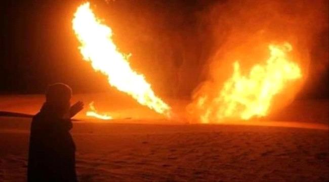 انفجار انبوب نفطي ب#شبـوة بعمل تخريبي