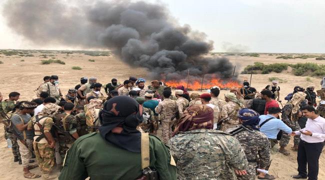 الويةالدعم والاسناد تتلف ما يقارب طن وربع من مادة الحشيش