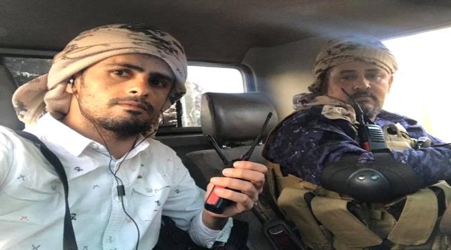 إصابة الزميل الاعلامي ماجد الشعيبي في جبهة قعطبة برصاصة قناص حوثي
