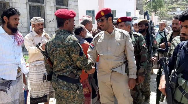 القائد الربيعي يتفقد سير عمل #الحـزام_الامني في قطاع يافع القارة