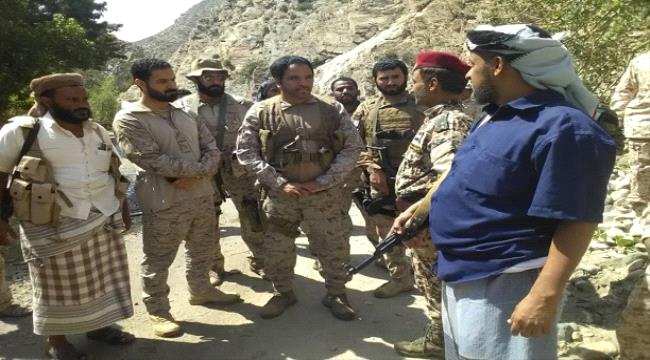 قيادة التحالف العربي تزور جبهة طورالباحة حيفان وعيريم على حدود الصبيحة