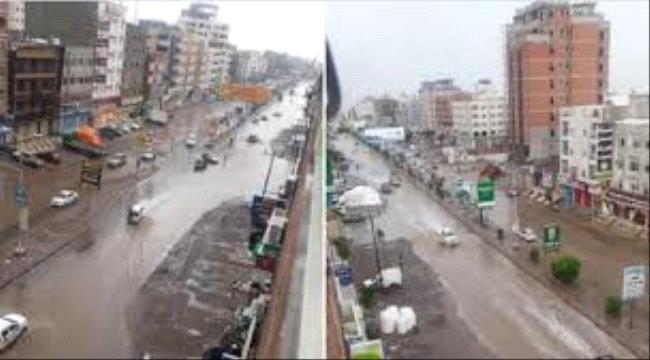 أمطار غزيرة على عدن منتصف الليل