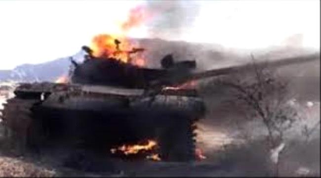 اخبار وتقارير - القوات الجنوبية تدمر دبابة حوثية وتكسر عدد من الهجمات شرق الحشا شمال الضالع
