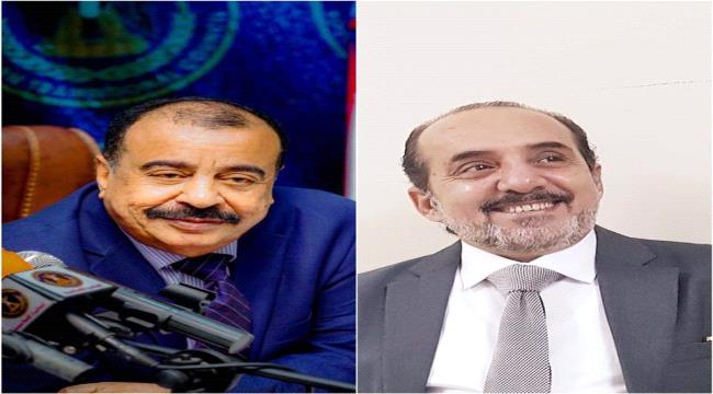 اللواء بن بريك يعزي وزير العدل علي هيثم الغريب في وفاة والدته 