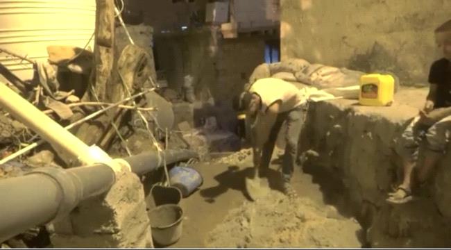 ألوية العمالقة تكثف جهودها لإعادة إعمار ما خلفته كارثة السيول في العاصمة عدن