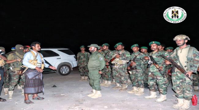 العميد الربيعي يتفقد سير تنفيذ خطة الانتشار والتعزيز الأمني ويشيد بدور قوات الحزام والعمالقة في تأمين عدن 