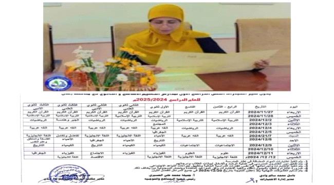 اخبار وتقارير – تحديد موعد اختبارات الفصل الدراسي الأول للتعليم الأساسي والثانوي بالعاصمة عدن اخبار وتقارير – تحديد موعد اختبارات الفصل الدراسي الأول للتعليم الأساسي والثانوي بالعاصمة عدن