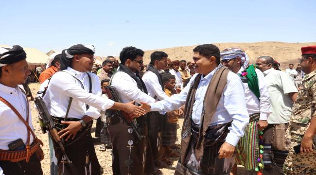العميد المحمدي يشهد الزواج الجماعي الميسر الأول لعدد 100 عريس وعروس في يبعث